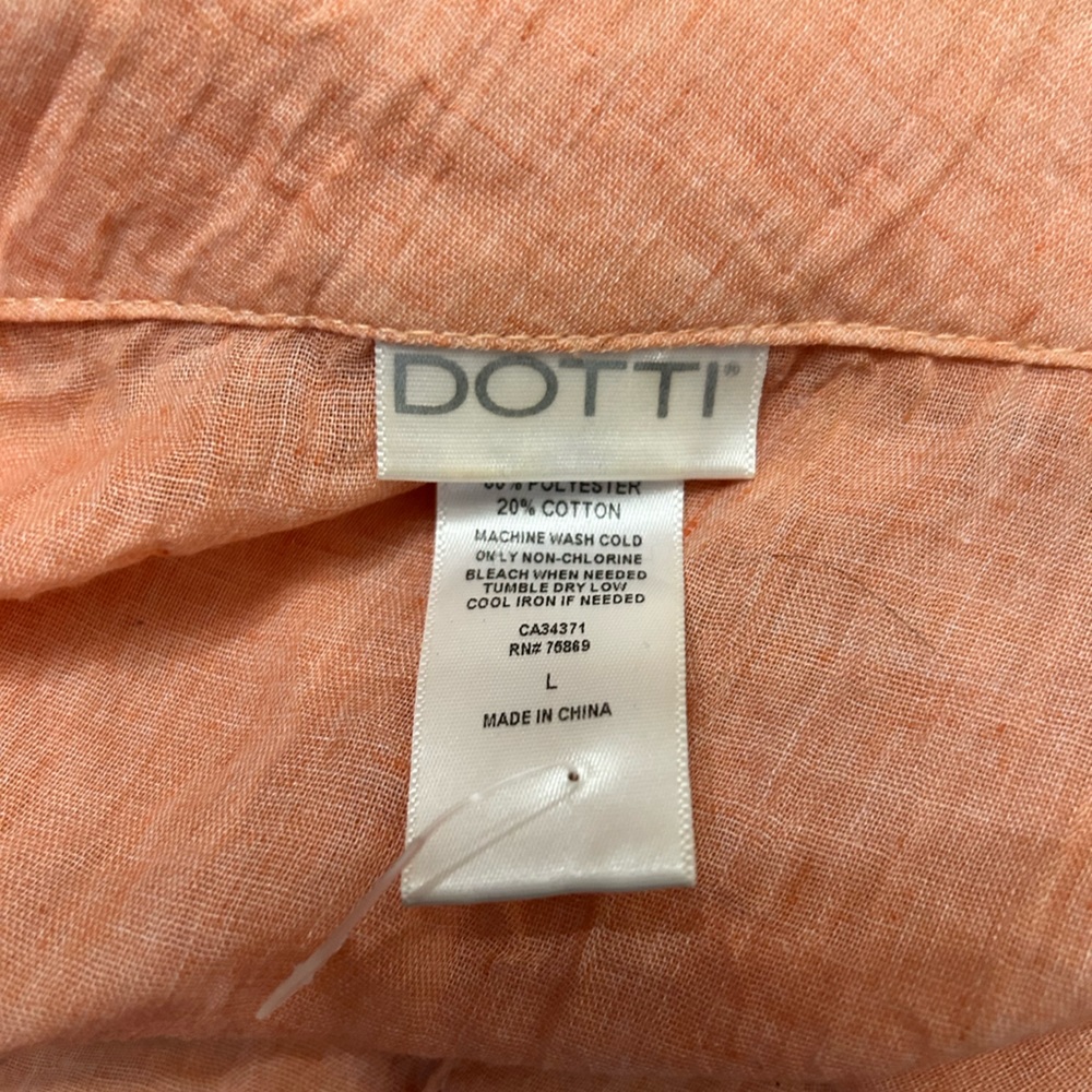 Dotti Women long Sleeve Button-Down Shirt L Peach - Picture 9 of 9